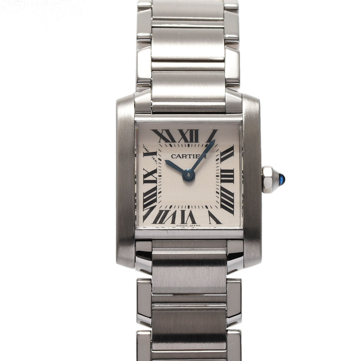 【2025カレンダーの人気アイテム】 CARTIER カルティエ タンクフランセーズ SM W51008Q3 レディース SS 腕時計 クオーツ ホワイト文字盤 Aランク 中古 _画像1