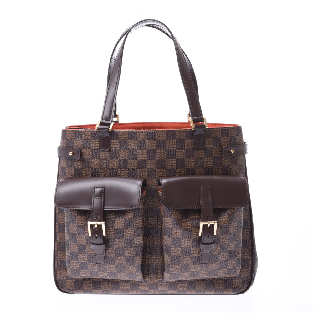 LOUIS VUITTON ルイヴィトン ダミエ ユゼス ブラウン N51128 ユニセックス ダミエキャンバス レザー トートバッグ Aランク 中古 