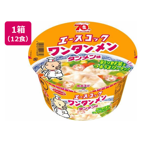 エースコック ワンタンメンどんぶり タンメン味 79g×12食 F109027