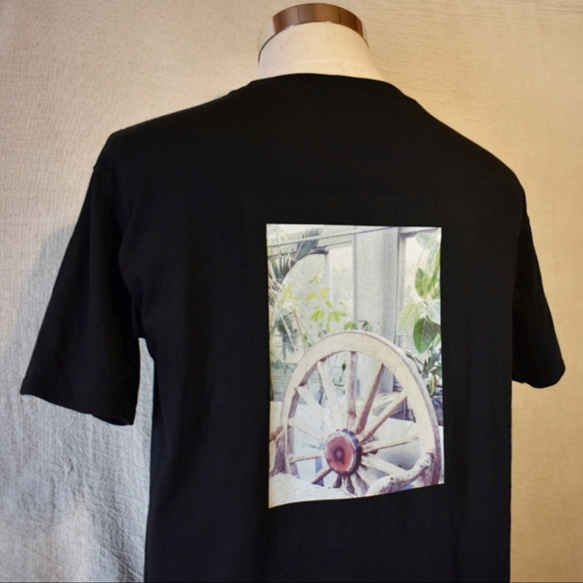 【Rinceaux】ランソー 木風車輪 RETRO PHOTO 黒 フォトプリントTシャツ BLACK