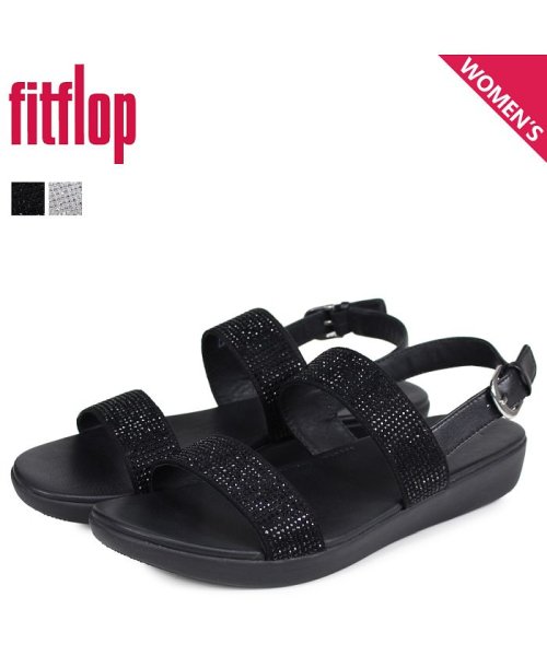 FitFlop フィットフロップ サンダル ストラップサンダル バーラ レディース BARRA CRYSTALLED ブラック シルバー 黒 Q94