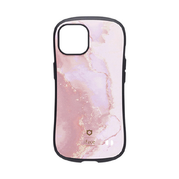 Hamee iPhone 14用ハイブリッドケース IFACE MARBLE パウダーピンク 41-949092