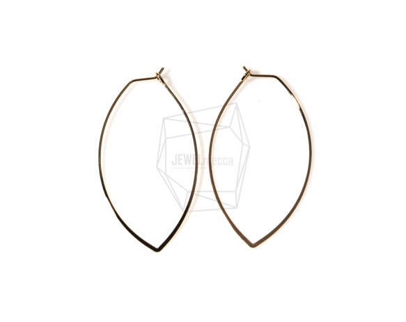 ERG-397-G【2個入り】 ワイヤーリーフイヤーフック,Wire Leaf Earring/30mm x 55mm