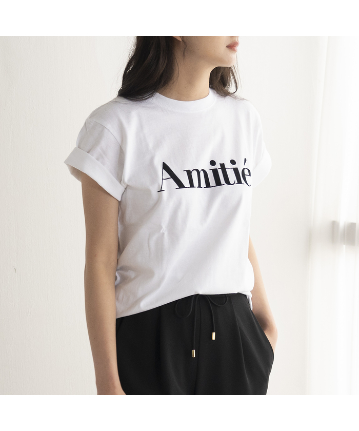 EUCLAID/AmitieフロッキーロゴＴシャツ