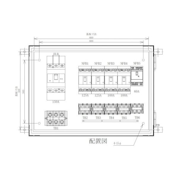 セフティー電気用品 セフティー 仮設動力分電盤 主幹150A 4回路（1 EP150-N5B 340-2896（直送品）