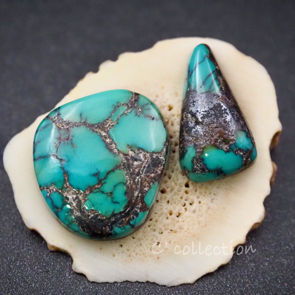 18,1ct  Turquoise アメリカン ターコイズ AM-23 ペアルース 天然石 ハンドメイド