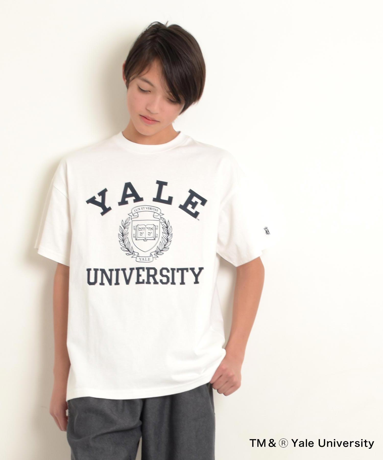 グラソス/【YALE】コットン・半袖カレッジプリントTシャツ