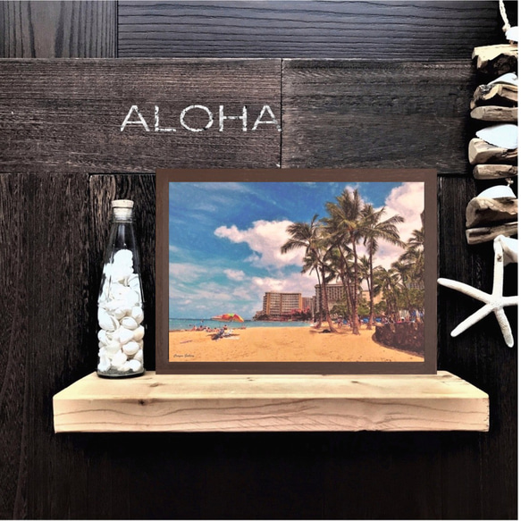 【送料無料】南国の風景☆HAWAII  No.398  フレーム付    A4サイズ