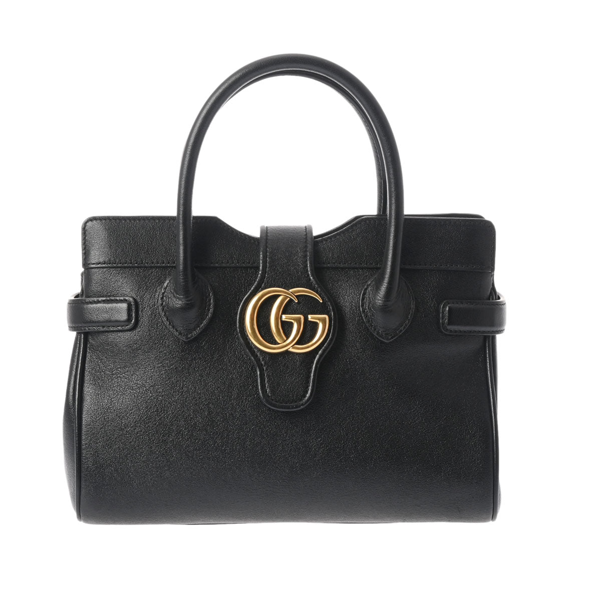 GUCCI グッチ トップハンドルバッグ 2WAY ブラック ゴールド金具 658450 レディース レザー ハンドバッグ Aランク 中古 