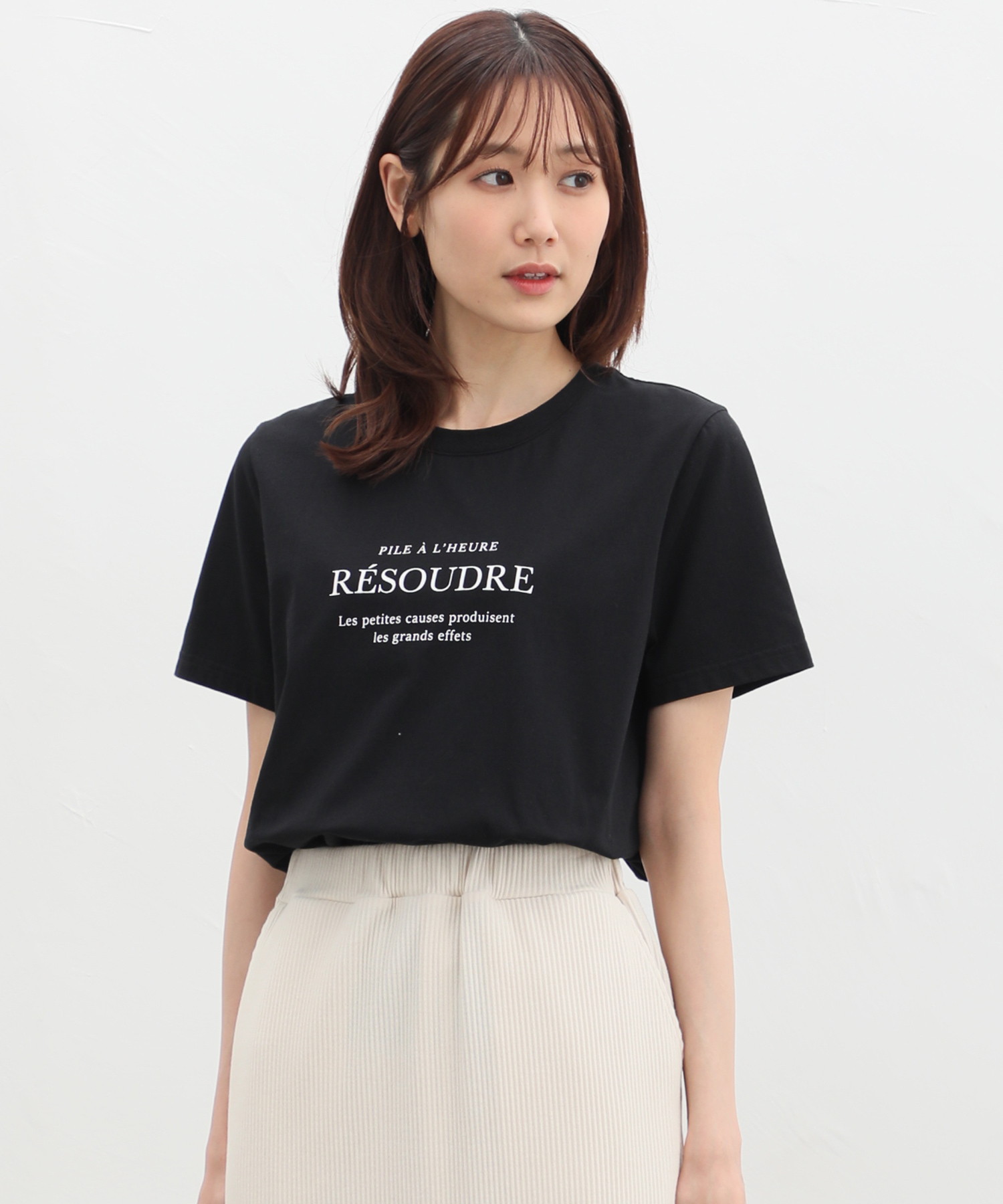 ハニーズ/ロゴプリントＴシャツ トップス Tシャツ ロゴT 半袖 ロゴ 綿混 接触冷感 UVカット