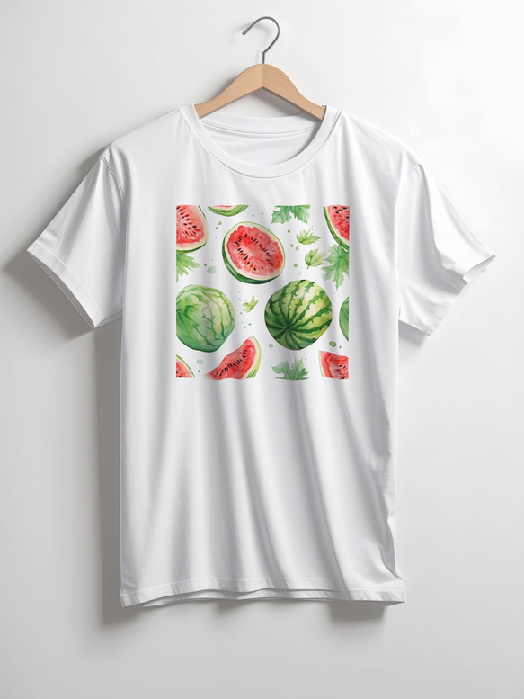 [レディース]デザインTシャツ_スイカ