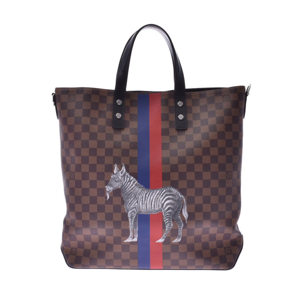 LOUIS VUITTON ルイヴィトン ダミエ アトラストート 2WAYバッグ チャップマンブラザーズ サバンナ ブラウン N42702 メンズ トートバッグ ABランク 中古 