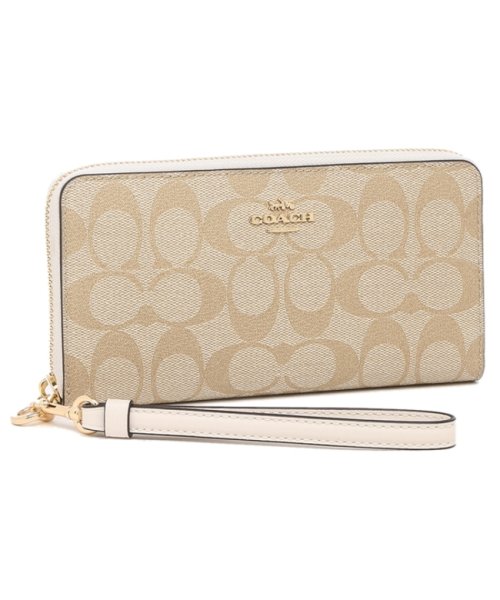 コーチ アウトレット 長財布 SIGNATURE ベージュ ホワイト レディース COACH C4452 IMDQC