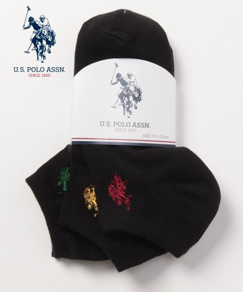 A.黒無地 U.S. POLO ASSN. 刺繍３P