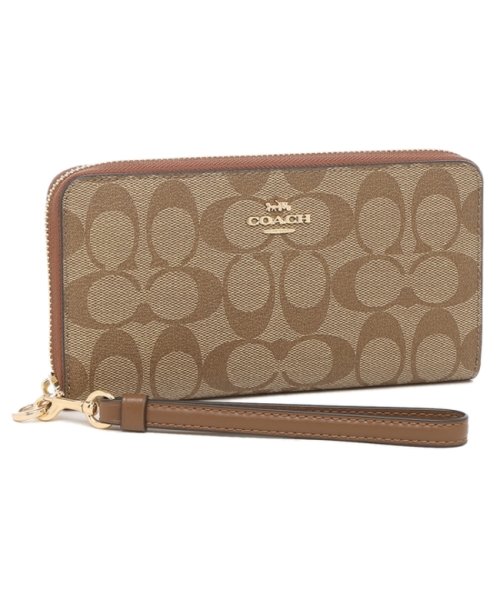 コーチ アウトレット 長財布 SIGNATURE ベージュ ブラウン レディース COACH C4452 IME74