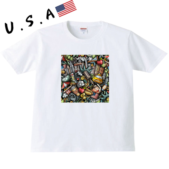 アメリカTシャツ　国Tシャツ　デザインTシャツ　アメリカ　国旗　メンズ　レディース　ユニセックス　キッズ