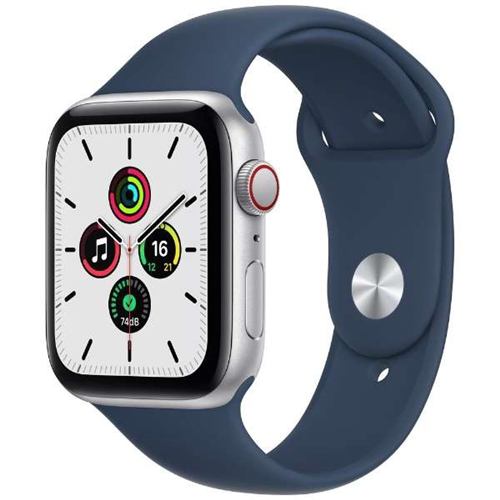 アップル(Apple) MKQV3J/A Apple Watch SE（GPS + Cellularモデル） 40mm  シルバーアルミニウムケースとアビスブルースポーツバンド レギュラー