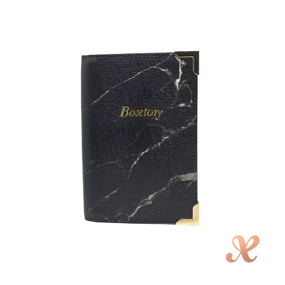 Passport Holder in black marble print