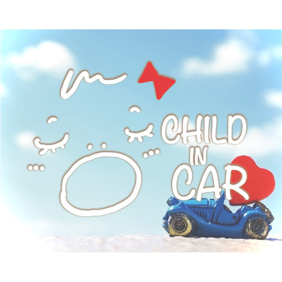 寝顔がかわいい女の子＊チャイルドインカーステッカー　Child in car