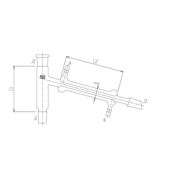 旭製作所 セミ・ミクロ 冷却器付ト字形連結管 19/22 2744-3M-100 1個 65-1838-41（直送品）