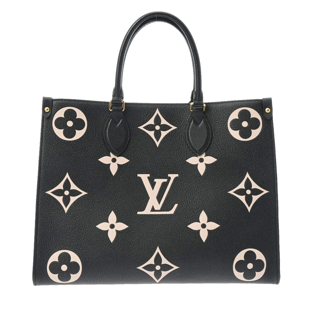 LOUIS VUITTON ルイヴィトン モノグラムアンプラント オンザゴー MM 2WAYトート 黒/ベージュ M45495 レディース レザー ハンドバッグ ABランク 中古 