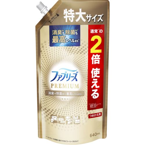 Ｐ＆Ｇジャパン ファブリーズＷ除菌＋消臭 プレミアム 無香料 詰替特大サイズ ６４０ＭＬ