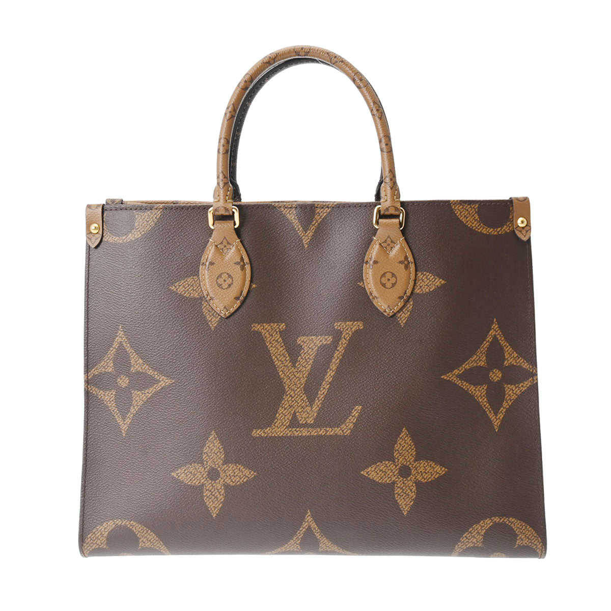 LOUIS VUITTON ルイヴィトン モノグラムリバース オンザゴー MM ブラウン M45321 レディース モノグラムリバースキャンバス 2WAYバッグ Aランク 中古 