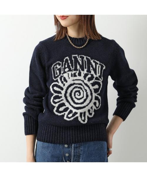 ガニー/GANNI セーター Graphic O－neck Pullover Flower K19･･･