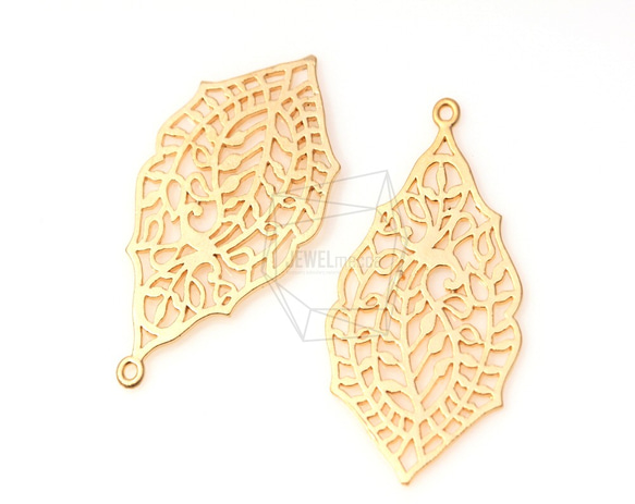 PDT-136-MG【4個入り】ペイズリーリーフペンダント,Paisley Leaf Pendant