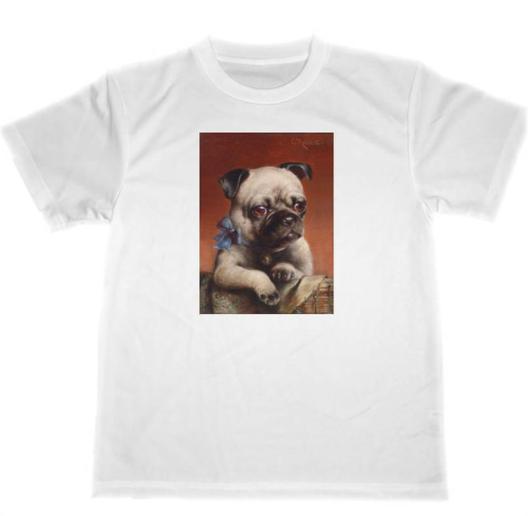 パグ　ドライ　Tシャツ　犬　グッズ　カール　ライヒュルト　イヌ　イラスト