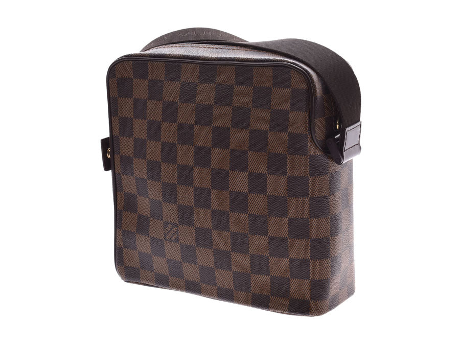 ルイヴィトン ダミエ オラフPM ブラウン N41442 メンズ レディース 本革 ショルダーバッグ Aランク 美品 LOUIS VUITTON 中古 