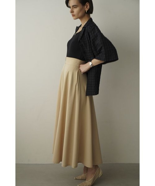 W FACE FRONT ZIP FLARE SKIRT