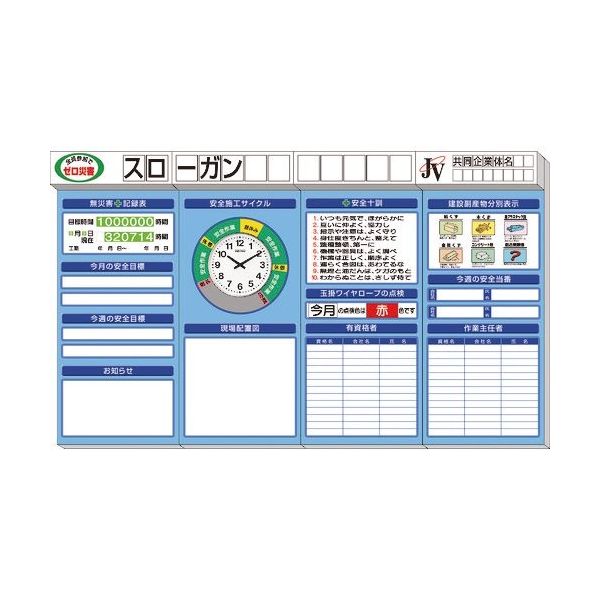 ユニット ◎安全掲示板(大)箱屋根時計付 313-91A 1セット 167-7695（直送品）