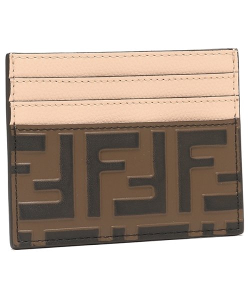 フェンディ カードケース エフイズフェンディ ブラウン ピンク レディース FENDI 8M0445 AAII F180F