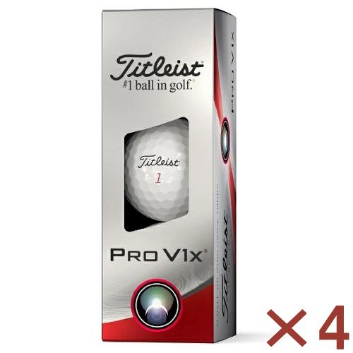 タイトリスト T2048S-3PLEJ PROV1x ダブルナンバー ゴルフボール 3球入り ホワイト【4個セット】