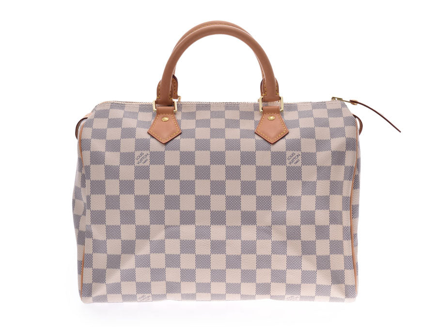 ルイヴィトン アズール スピーディ30 現行 白 N41370 レディース 本革 ハンドバッグ Aランク LOUIS VUITTON 中古 