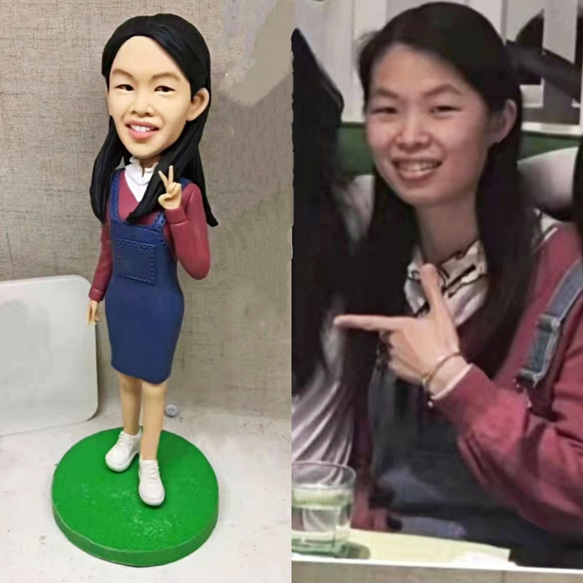 【オーダーメイド】お写真入から 3D 肖像画 似顔絵 人形 フィギュア 彼氏 彼女 誕生日ケーキトッパー 記念日カップル