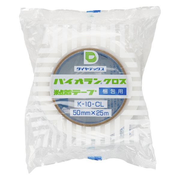 【ガムテープ】 パイオランテープ 梱包用 クリア 幅50mm×長さ25m K-10-CL ダイヤテックス 1箱（1巻×30）