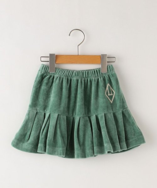 The Animals Observatory:110～120cm / Green Velvet Bird Kids Skirt