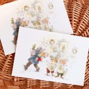 クリスマス　ポストカード　2枚セット christmas　xmas　ハガキ　クリスマスカード　postcard  サンタクロース サンタ 　いなとめまきこ　makikoinatome