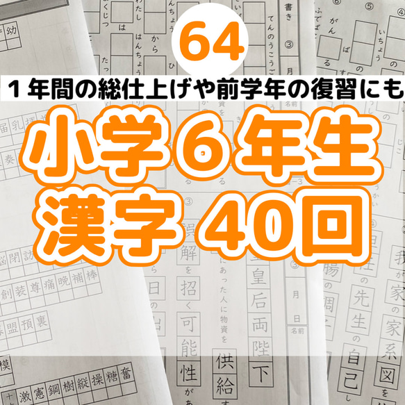 64小学６年生　漢字プリント　中学受験　漢検　ことわざ 　慣用句　ドリル