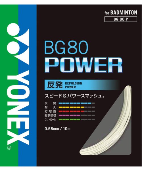 Yonex ヨネックス テニス BG80パワー ガット 日本バドミントン協会検定合格品 スピー