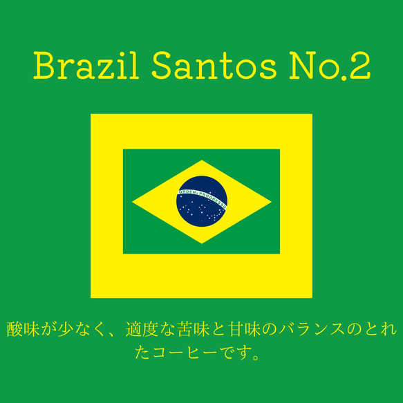 送料無料で届く新鮮な自家焙煎コーヒー豆｜ブラジル サントスNo.2 19番｜300g（150g×2袋）｜中深煎り