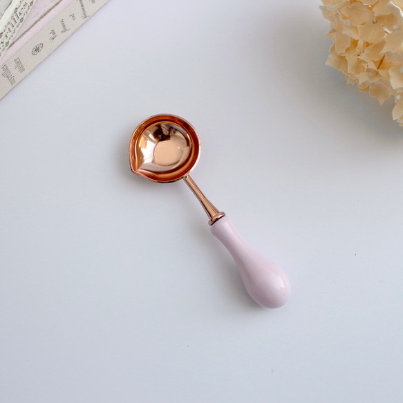 【Rose pink】シーリングスタンプ用　Melting spoon【Natural wood】