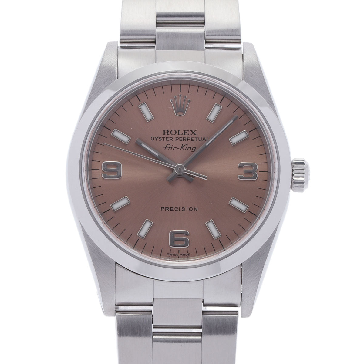 ROLEX ロレックス エアキング  14000 ボーイズ SS 腕時計 自動巻き ピンク文字盤 Aランク 中古 