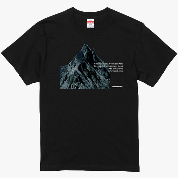 槍ヶ岳 Tシャツ 綿 コットン 山 登山 ブラック