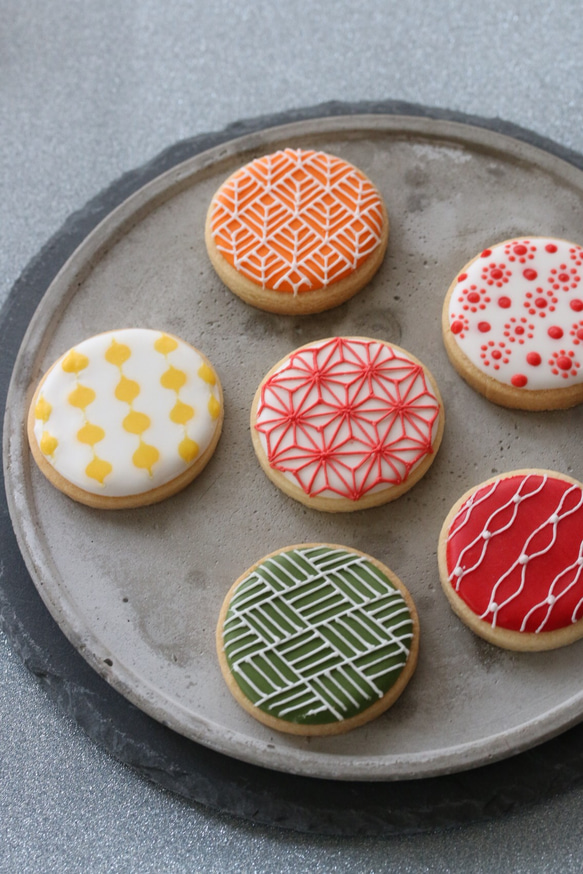 彩り和柄のアイシングクッキー（Japanese pattern icing cookie)