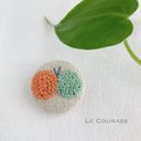 【mini】まるいチョウの刺繍ブローチ②