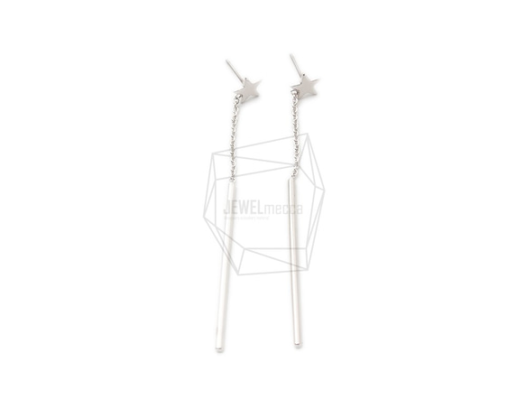 ERG-1415-R【2個入り】スター&バーピアス,Linked star and bar Post Earring