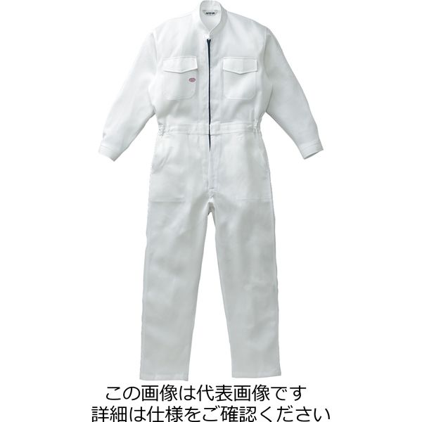 山田辰 綿100%ツヅキ服 ホワイト 4L 1-1761-WH-4L 1枚（直送品）